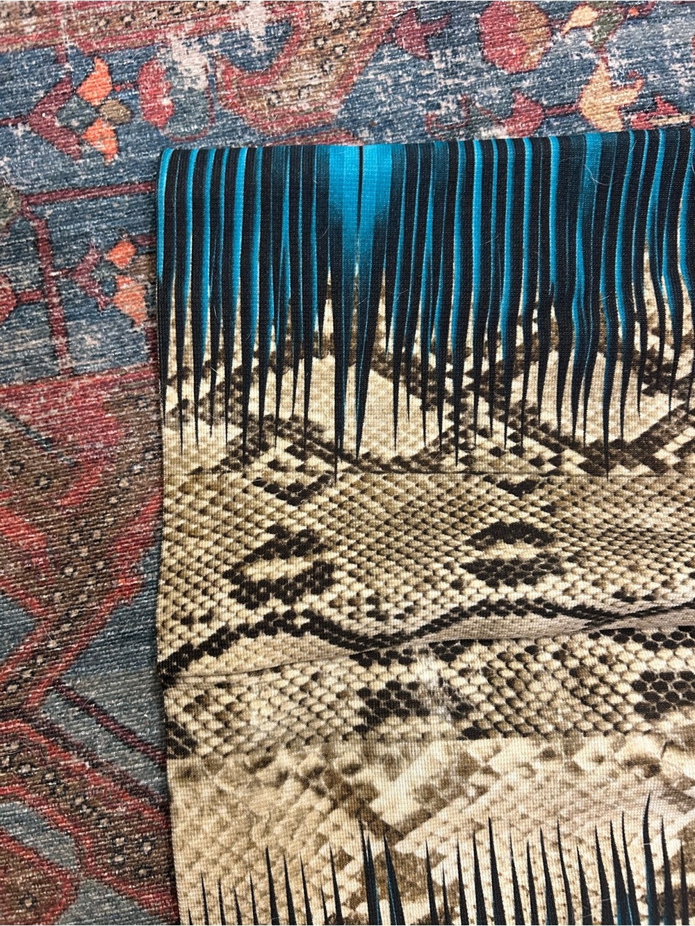 Roberto Cavalli Sleeveless Mini Dress in Blue & Gold Snake Print - Picture 7 of 8